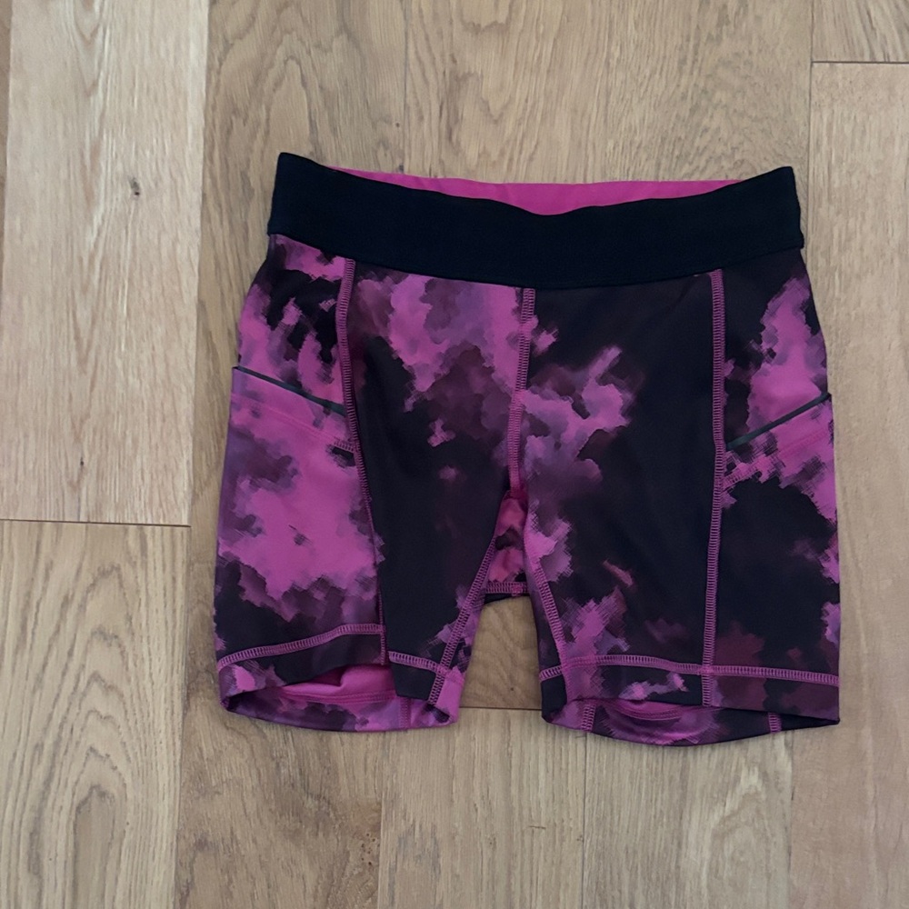 Lululemon Athletica Pink and Black Bike Shorts